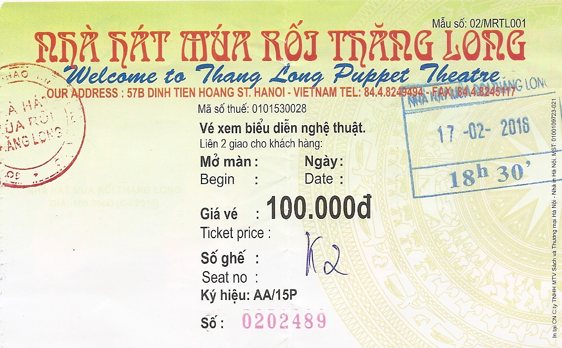Entrada Thang Long Water Puppet Theatre - Hanoi - Vietnam (1) - Asia